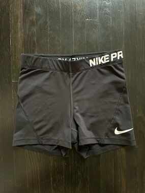 Nike Pro Black Shorts with White Swoosh